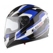 Шлем мотоцикл. FF384 SPIT WHITE BLUE S